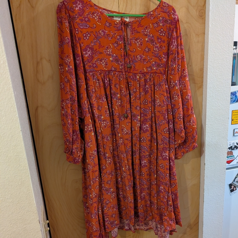 Natural Life Vibrant Orange and Purple Dress
